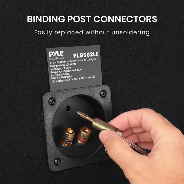 Alt view image 4 of 7 - Pyle 8" Dual Subwoofer Box System with Built-in LED Lights, 400W, Rear Vented Design (PLBS82LE)