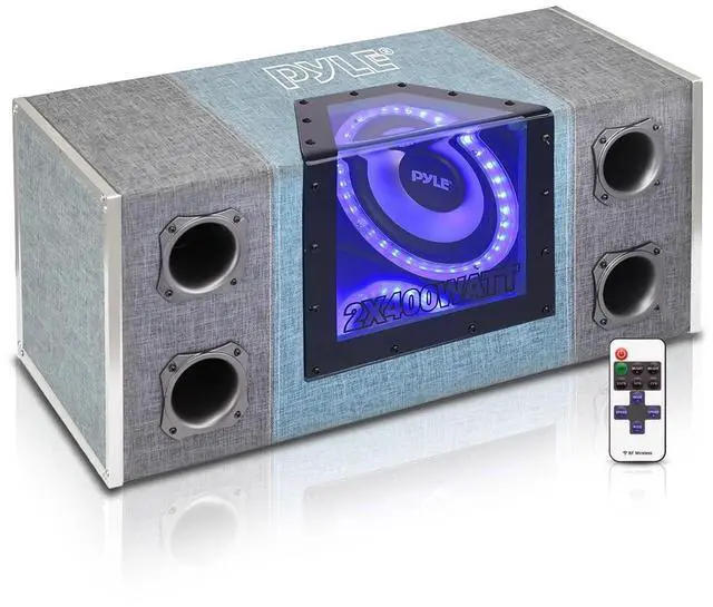 Main image of Pyle 8" Dual Subwoofer Box System with Built-in LED Lights, 400W, Rear Vented Design (PLBNPS28)