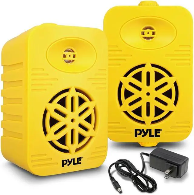 Main image of Pyle 4 2-Way Indoor/Outdoor Bluetooth Speaker System with Wireless Streaming & 1/2 Polymer Tweeter - Yellow, SKU PDWRBT46YL