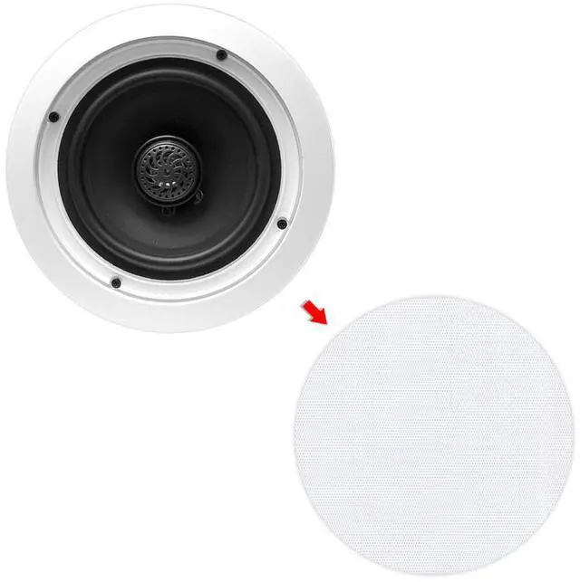 Alt view image 2 of 6 - Pyle 6.5" Home In-Wall / In-Ceiling Dual Speaker System with 70V Transformer and 2-Way Flush Mount, White, SKU PDIC60T