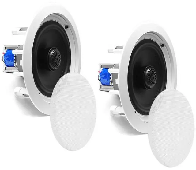 Alt view image 5 of 6 - Pyle 6.5" Home In-Wall / In-Ceiling Dual Speaker System with 70V Transformer and 2-Way Flush Mount, White, SKU PDIC60T