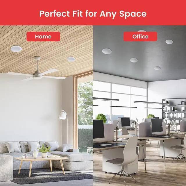 Alt view image 7 of 7 - Pyle 8" Home In-Wall / In-Ceiling Dual Speaker System with 70V Transformer and 2-Way Flush Mount, White, SKU PDIC80T