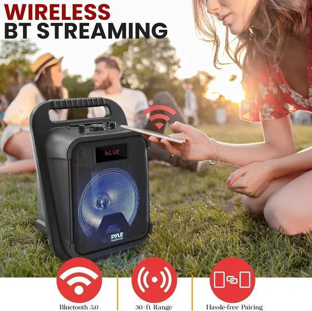Alt view image 4 of 5 - PyleUsa PPHP87TLB Portable Bluetooth PA Speaker - 360W 8 Karaoke Remote - Black