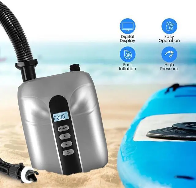 Alt view image 7 of 7 - SereneLife Electric SUP Pump - Air Inflator & Deflator for Paddle Boards & Water Sport Inflatables, 20 PSI, 12V DC, SKU SLPUMP30