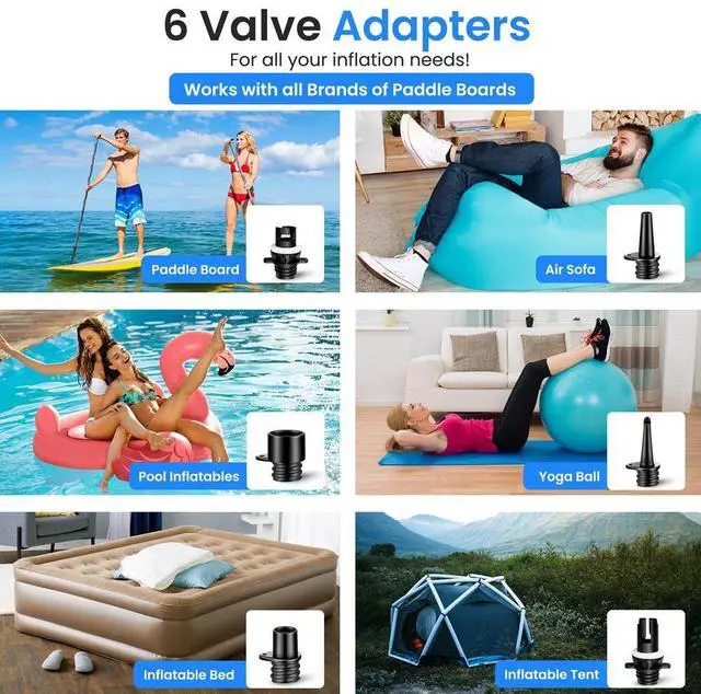 Alt view image 2 of 7 - SereneLife Electric SUP Pump - Air Inflator & Deflator for Paddle Boards & Water Sport Inflatables, 20 PSI, 12V DC, SKU SLPUMP30