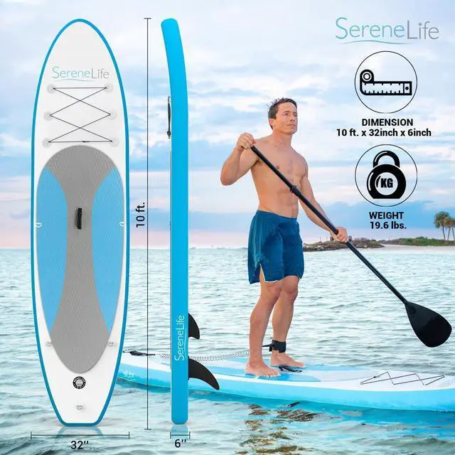 Alt view image 2 of 7 - SereneLife Thunder Wave Inflatable Stand-Up Paddle Board (SUP) - 10' with Accessories, SKU SLSUPB10