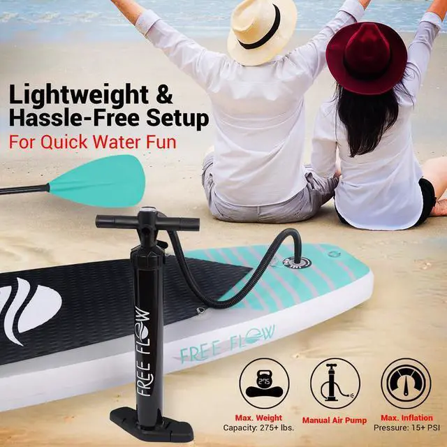 Alt view image 3 of 7 - SereneLife Free-Flow Inflatable Stand-Up Paddle Board (SUP) - 10.5 with Accessories, SLSUPB105