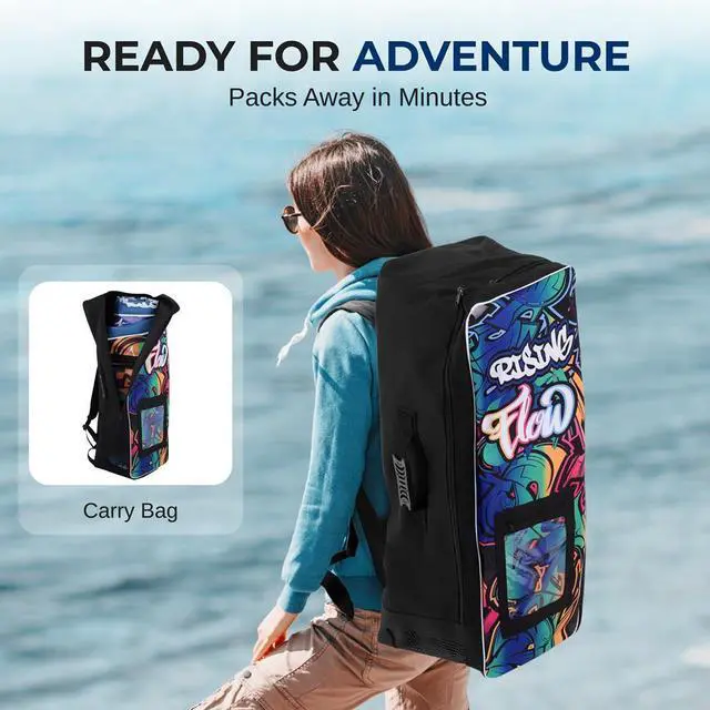 Alt view image 5 of 7 - SereneLife Rising Flow Inflatable Stand-Up Paddle Board (SUP) - 106 with Waterproof Mobile Phone Case & Accessories, SLSUPB636