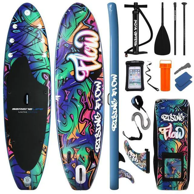 Main image of SereneLife Rising Flow Inflatable Stand-Up Paddle Board (SUP) - 106 with Waterproof Mobile Phone Case & Accessories, SLSUPB636
