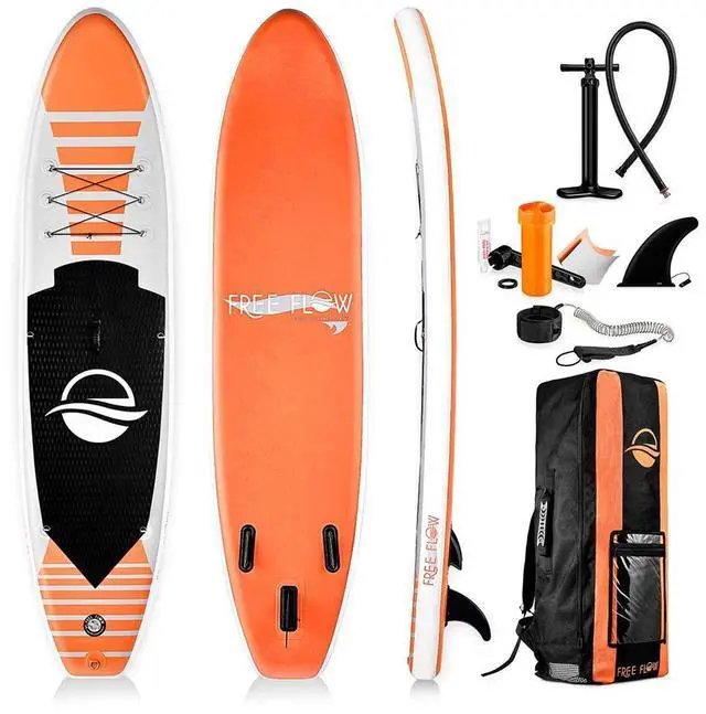 Main image of SereneLife 10.5' Free-Flow Inflatable Stand-Up Paddle Board - Blue (SLSUPB135)