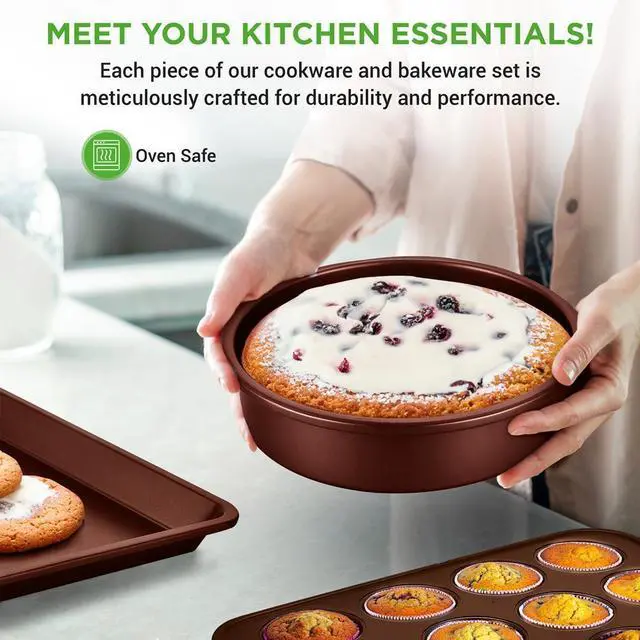 Alt view image 4 of 7 - NutriChef 20-Piece Non-Stick Kitchenware Pots & Pans Set  Cookware Set with Lids & Utensils (NCCW20SBR)