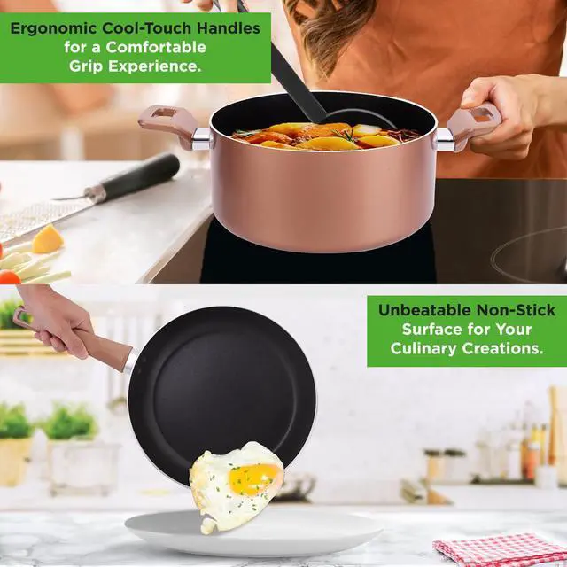 Alt view image 2 of 7 - NutriChef 13-Piece Non-Stick Kitchenware Pots & Pans Set  Stylish Home Cookware (NCCWA13BR)