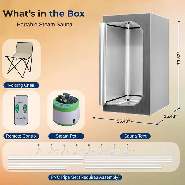 Alt view image 4 of 7 - SereneLife Portable Steam Home Sauna - Personal Detox Spa Therapy (SLISAU35GRY)