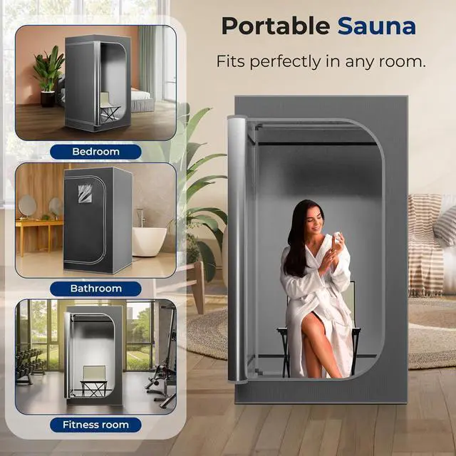 Alt view image 2 of 7 - SereneLife Portable Steam Home Sauna - Personal Detox Spa Therapy (SLISAU35GRY)