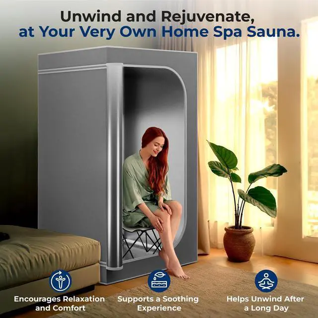 Alt view image 3 of 7 - SereneLife Portable Steam Home Sauna - Personal Detox Spa Therapy (SLISAU35GRY)