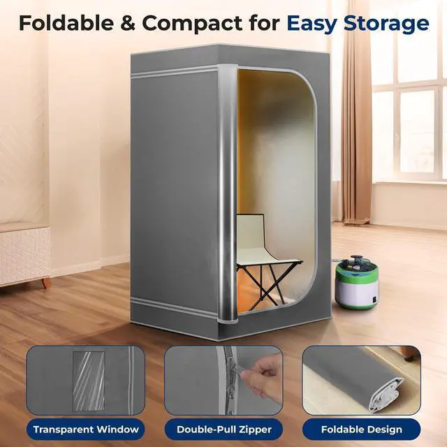 Alt view image 6 of 7 - SereneLife Portable Steam Home Sauna - Personal Detox Spa Therapy (SLISAU35GRY)
