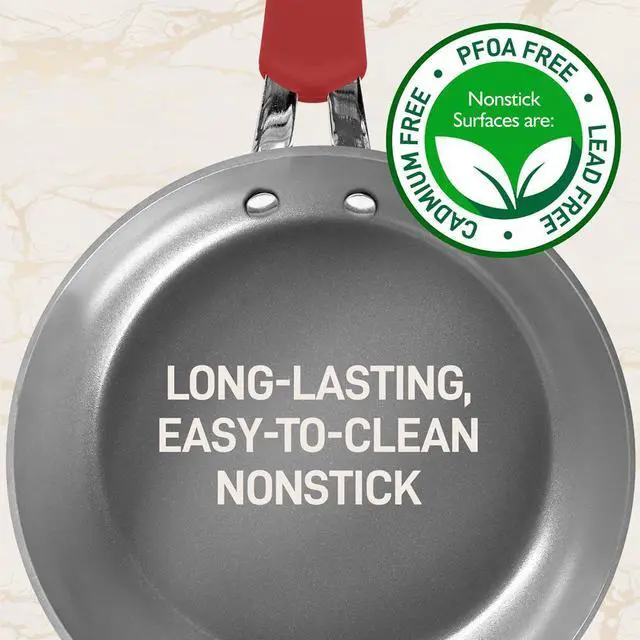 Alt view image 6 of 7 - NutriChef 11-Piece Ceramic Non-Stick Kitchen Cookware Set - Red (NCCW11RDL)