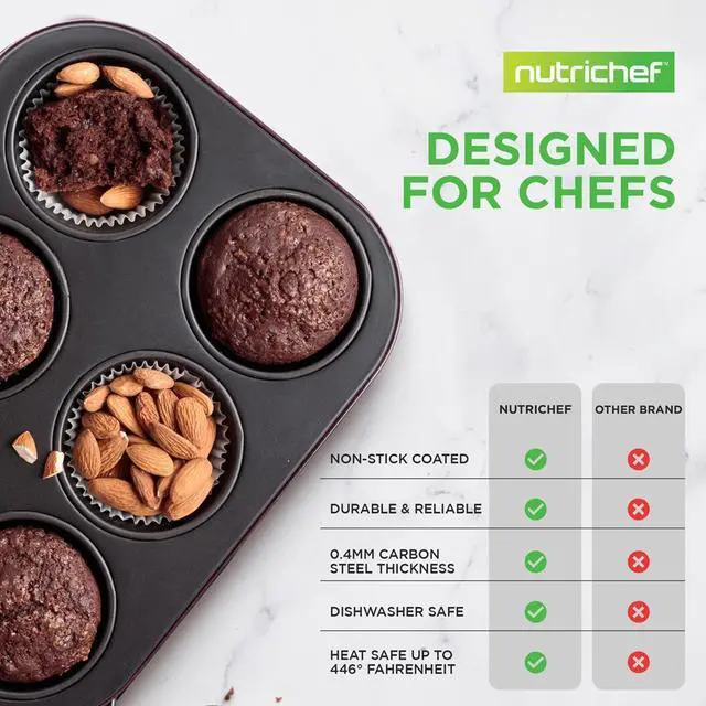 Alt view image 4 of 7 - NutriChef 8-Piece Non-Stick Stackable Carbon Steel Bakeware Set - Purple (NCBKSTK5)