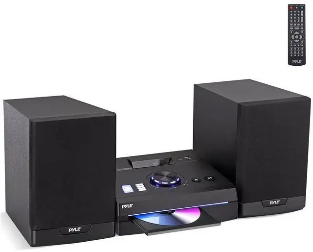 Alt view image 2 of 6 - Pyle 60W Home Stereo Shelf System - Bluetooth, CD Player, FM Radio, USB, SD, & Remote Control (PHSKR26)