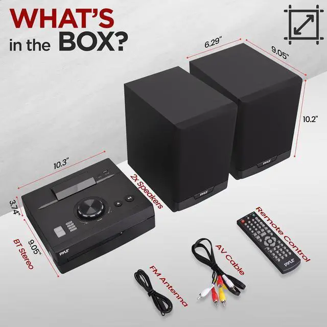 Alt view image 4 of 6 - Pyle 60W Home Stereo Shelf System - Bluetooth, CD Player, FM Radio, USB, SD, & Remote Control (PHSKR26)