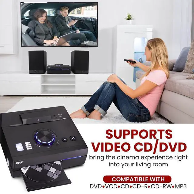 Alt view image 5 of 6 - Pyle 60W Home Stereo Shelf System - Bluetooth, CD Player, FM Radio, USB, SD, & Remote Control (PHSKR26)