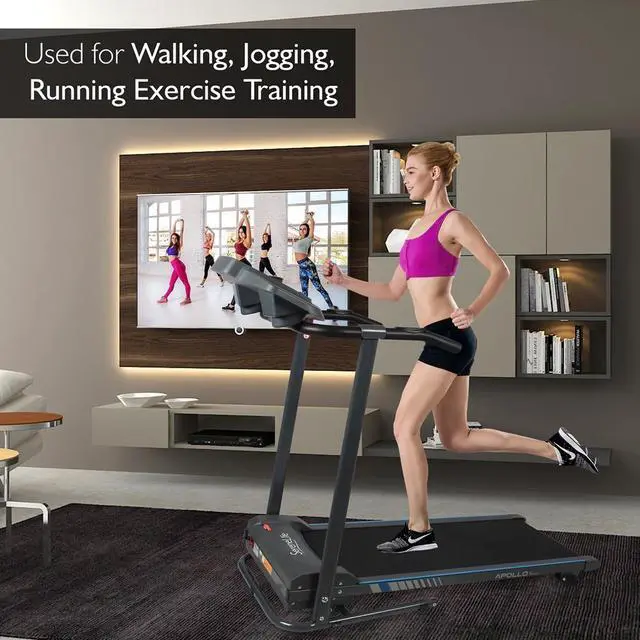Alt view image 4 of 7 - SereneLife Home Fitness Smart Digital Treadmill with Bluetooth App Sync & Fold-Away Design (SLFTRD20)