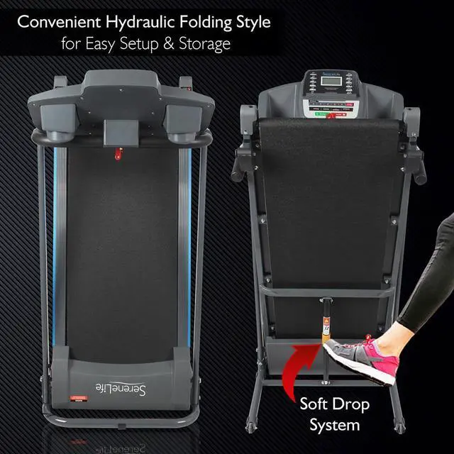 Alt view image 7 of 7 - SereneLife Home Fitness Smart Digital Treadmill with Bluetooth App Sync & Fold-Away Design (SLFTRD20)