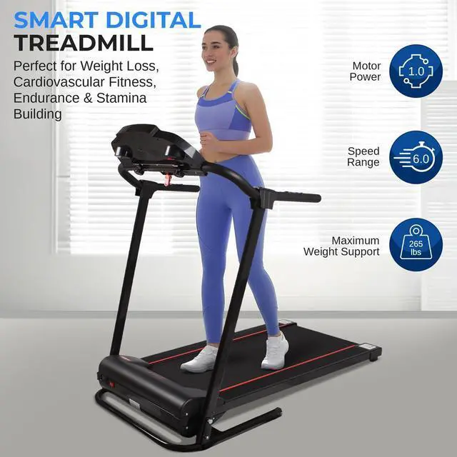 Alt view image 4 of 7 - SereneLife Digital Smart Treadmill with Bluetooth App Sync & Folding Design (SLFTRD18)