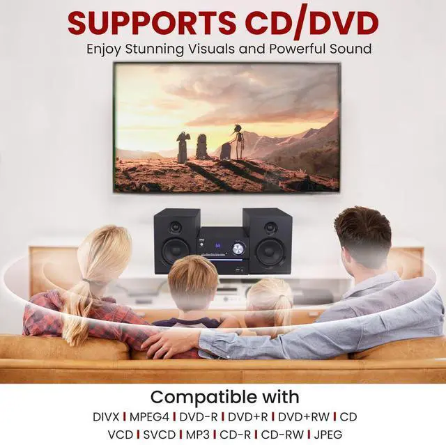 Alt view image 7 of 7 - Pyle 3-Piece Wireless Bluetooth Streaming Stereo System with MP3, USB, FM Radio, Bass Reflex Speaker & Remote Control (PHSKR20)