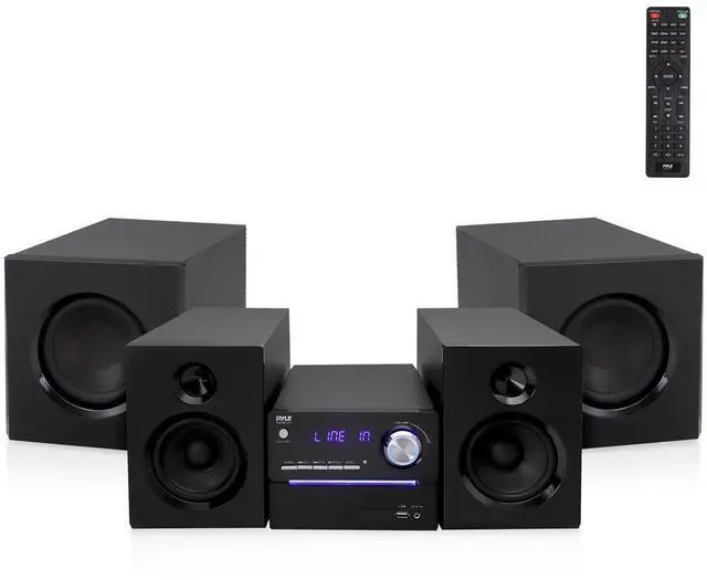 Main image of Pyle 3-Piece Wireless Bluetooth Streaming Stereo System with FM Radio, USB, Bass Reflex Speaker & Remote Control (PHSKR22)