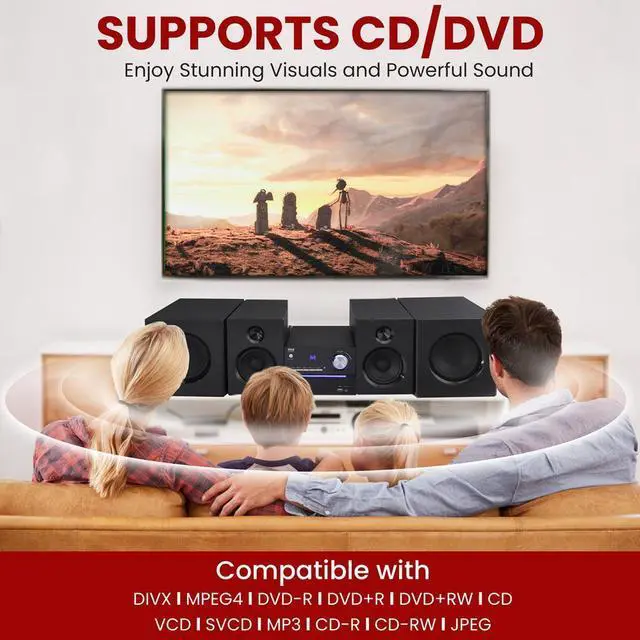 Alt view image 7 of 7 - Pyle 3-Piece Wireless Bluetooth Streaming Stereo System with FM Radio, USB, Bass Reflex Speaker & Remote Control (PHSKR22)