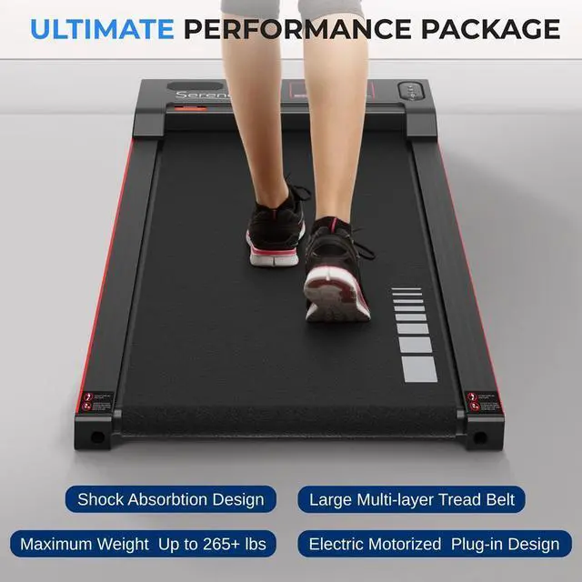 Alt view image 5 of 7 - SereneLife Portable Walking Pad - 2.5HP Electric Digital Low-Speed Fitness with Smart Speed Control for Home & Office (SLFTRD12)
