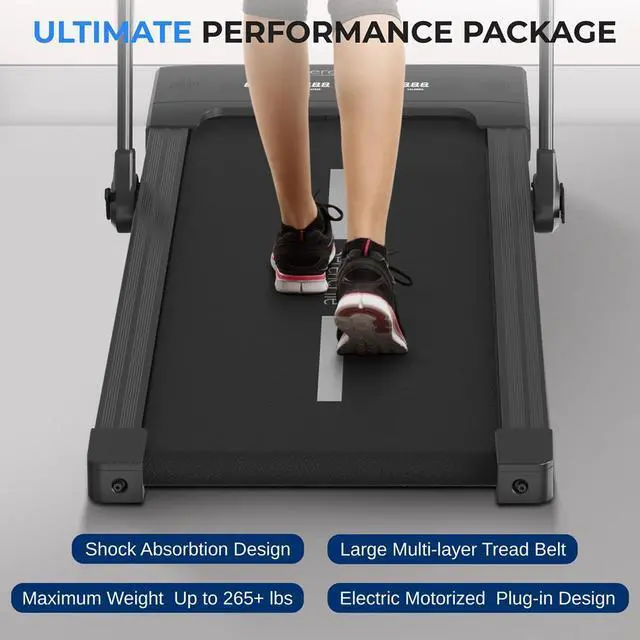 Alt view image 4 of 7 - SereneLife Folding Motorized Treadmill - 2.5HP Digital Smart Running Machine with Bluetooth & LED Display (SLFOLD20)