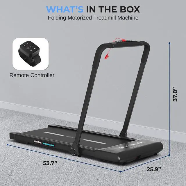 Alt view image 2 of 7 - SereneLife Folding Motorized Treadmill - 2.5HP Digital Smart Running Machine with Bluetooth & LED Display (SLFOLD20)