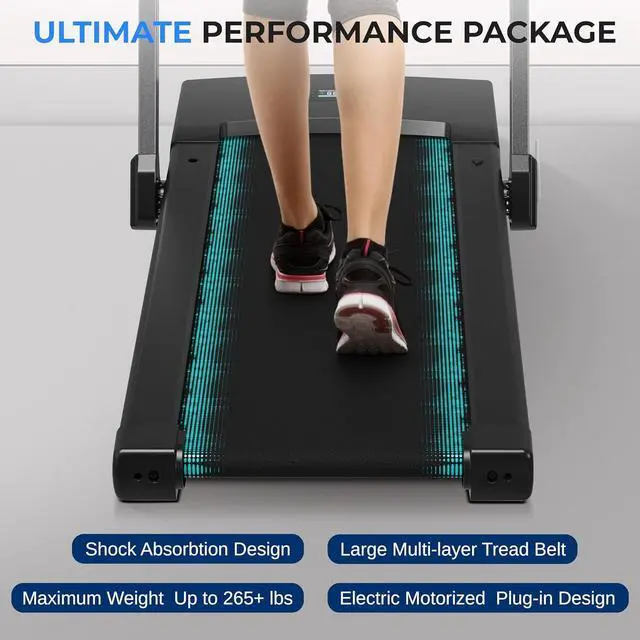 Alt view image 5 of 7 - SereneLife Folding Motorized Treadmill - 2.5HP Electric Smart Running Machine with Bluetooth & LED Display (SLFOLD30)