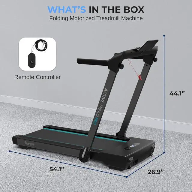 Alt view image 4 of 7 - SereneLife Folding Motorized Treadmill - 2.5HP Electric Smart Running Machine with Bluetooth & LED Display (SLFOLD30)