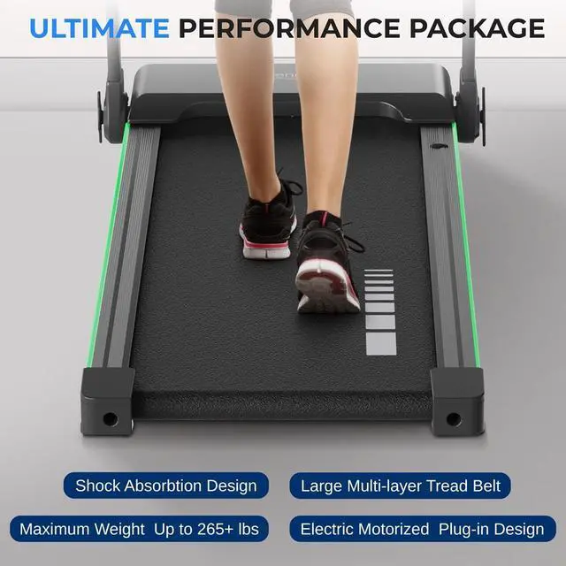 Alt view image 4 of 7 - SereneLife Folding Motorized Treadmill - 2.5HP Digital Running Machine with Bluetooth & LED Display (SLFOLD10)