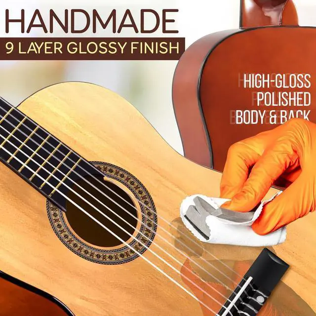 Alt view image 6 of 7 - Pyle Classic Style Junior Scale Guitar - 30" with Digital Tuner & Accessories (PGACLS30)