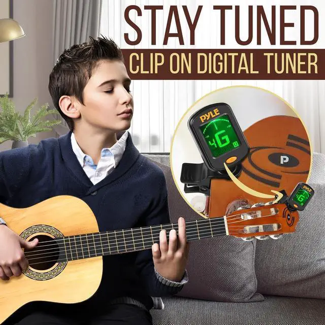 Alt view image 6 of 7 - Pyle Classic Style 34" Guitar - 6-String with Digital Tuner & Accessories (PGACLS40)