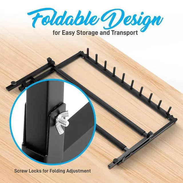 Alt view image 3 of 7 - Pyle 9-Space Foldable Guitar Rack - Multi-Instrument Floor Stand Holder (PGST93)