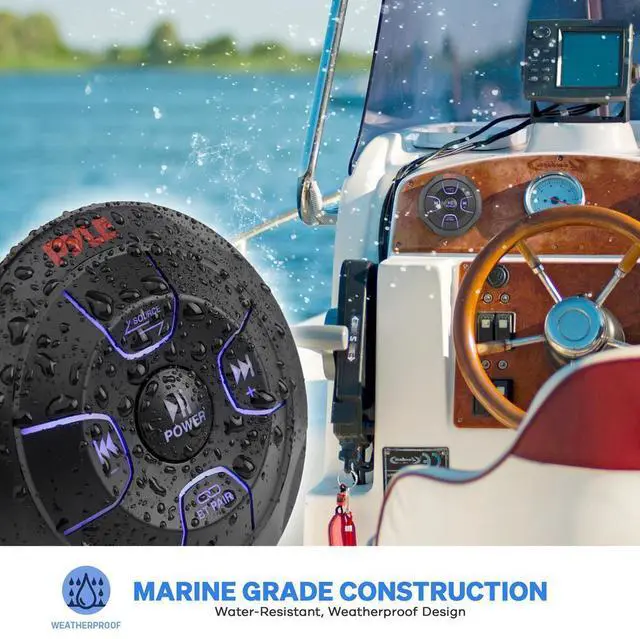 Alt view image 7 of 7 - Pyle Wireless Bluetooth Audio Controller - Waterproof Marine Receiver - PLMRBTRD1