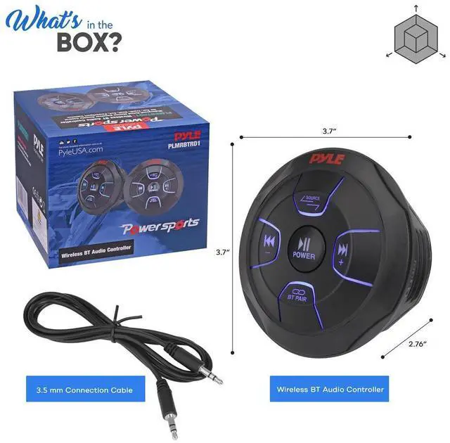 Alt view image 4 of 7 - Pyle Wireless Bluetooth Audio Controller - Waterproof Marine Receiver - PLMRBTRD1