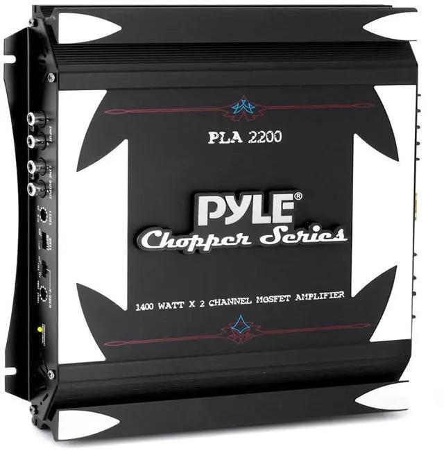 Alt view image 5 of 7 - Pyle 2-Channel Bridgeable MOSFET Car Amplifier - PLA2200, 1400W, Slim Design