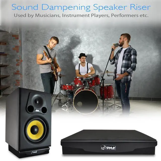Alt view image 4 of 7 - Pyle Sound Dampening Speaker Riser - Studio Acoustic Isolation Platform (7.5 x 9.1) - PSI04