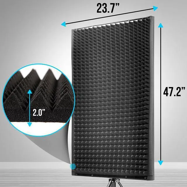 Alt view image 3 of 7 - Pyle Studio Sound Absorbing Isolation Panel - Acoustic Foam with Stand (PSIP24)