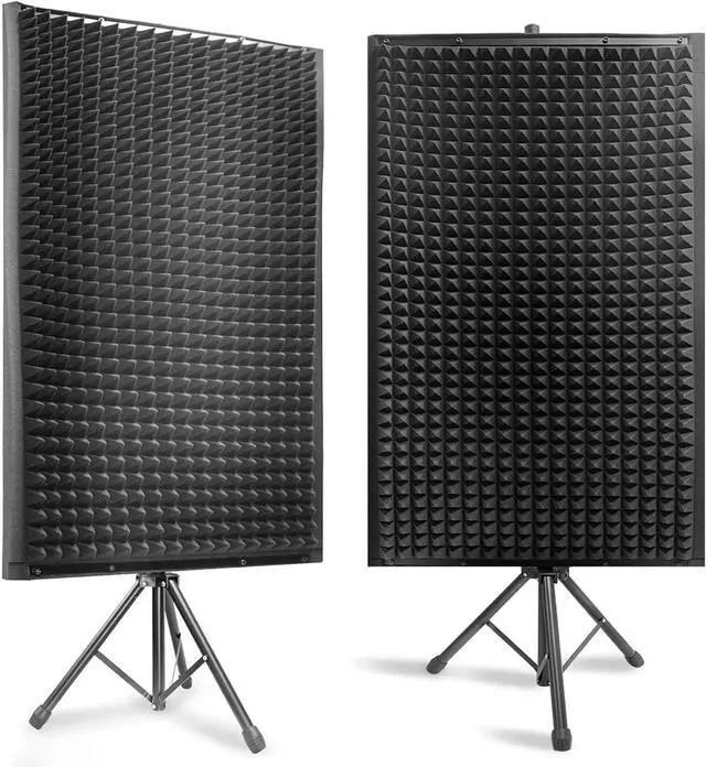 Main image of Pyle 2-Piece Sound Absorbing Wall Panel Studio Foam with Stand - Acoustic Isolation & Dampening Wedge (PSIP24X2)