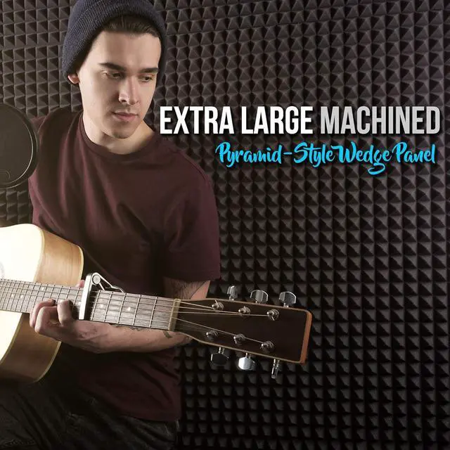 Alt view image 6 of 7 - Pyle 2-Piece Sound Absorbing Wall Panel Studio Foam with Stand - Acoustic Isolation & Dampening Wedge (PSIP24X2)