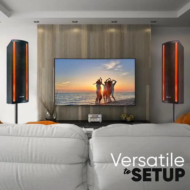 Alt view image 6 of 7 - Pyle 3 x 6.5 Bluetooth DJ Combo Speaker System - 2000W, RGB Lights, Tripod Stands (PS65ACT)