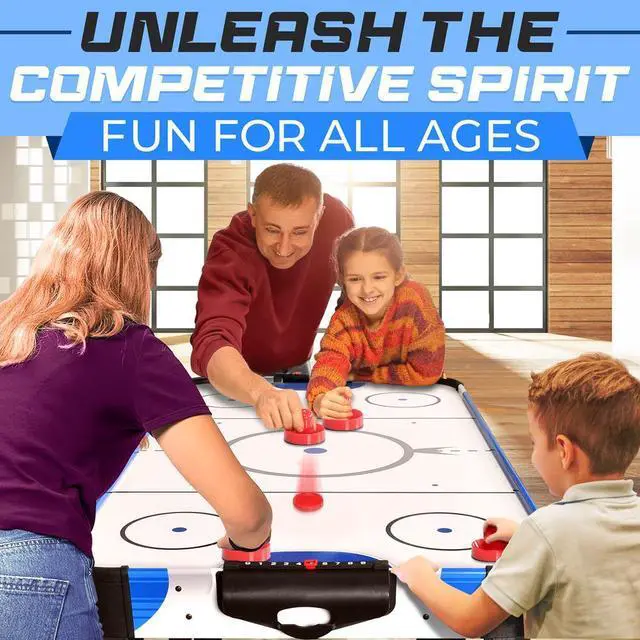 Alt view image 3 of 7 - SereneLife 54" Air Hockey Table for Game Room - Digital LED Scoreboard, 12V Motor, 2 Pucks & 2 Pushers (SLARHKY54)