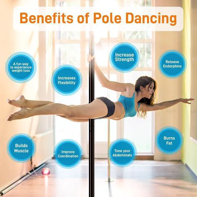 Alt view image 2 of 7 - SereneLife Professional Spinning Dancing Pole - Portable & Removable Fitness Pole (Black Surface) (SLDPBK)